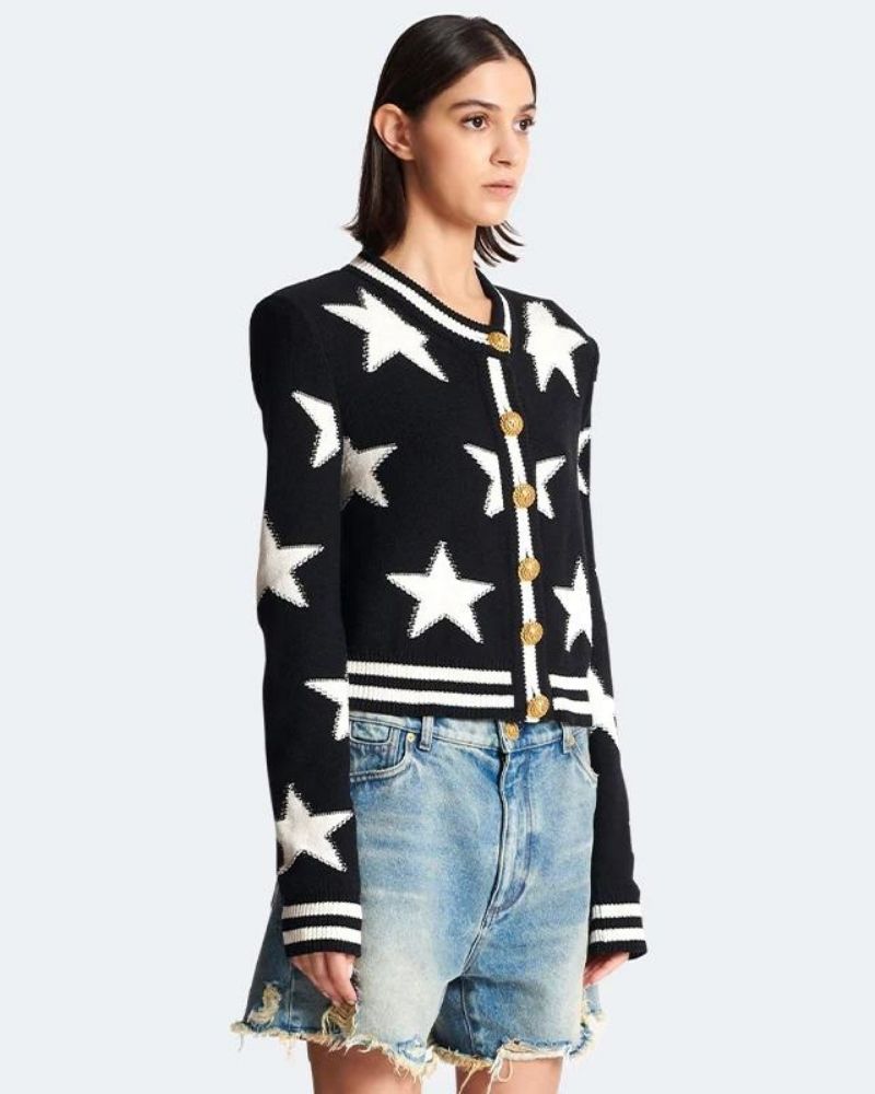 R&B | Strick Jacquard Cardigan