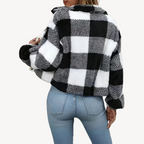 R&B | Damen Karierte Sherpa Jacke