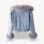 R&B | Kunstpelzgefütterte Denimjacke für Frauen