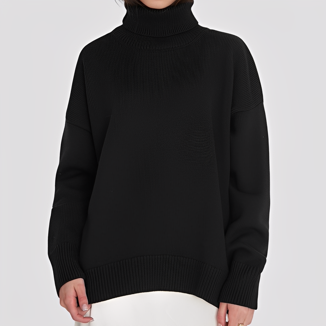 R&B | Einfacher, Übergroßer Rollkragenpullover für Damen