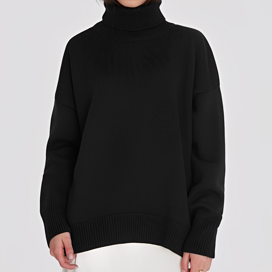 R&B | Einfacher, Übergroßer Rollkragenpullover für Damen
