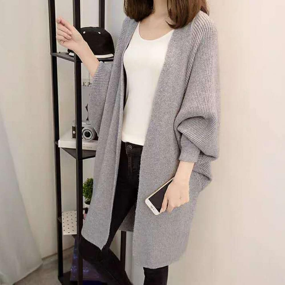 R&B | Cardigan Lange Strickjacke Oversized Fit Offene Vorderseite Weich und Warm