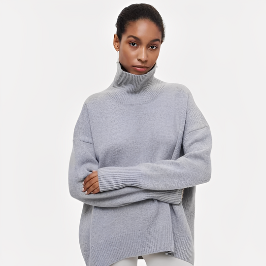 R&B | Damenpullover mit lässigem Schnitt und hohem Kragen