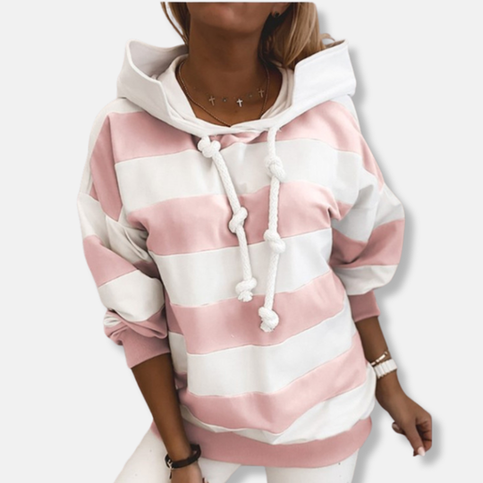 R&B | Lockere Passform Hoodie Gestreifter Lässiger Hoodie