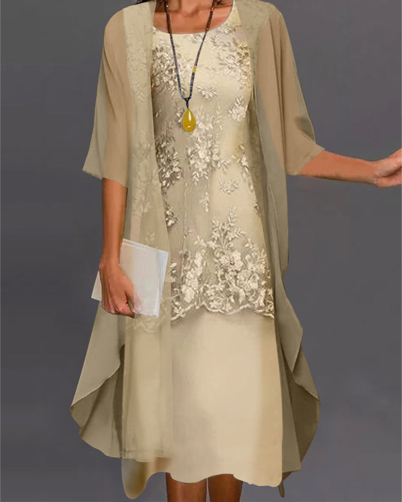 R&B | Elegantes Chiffon-Kleid In Zwei Teilen