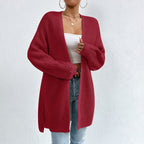 R&B | Einfarbige Elegante Strickjacke mit Taschen