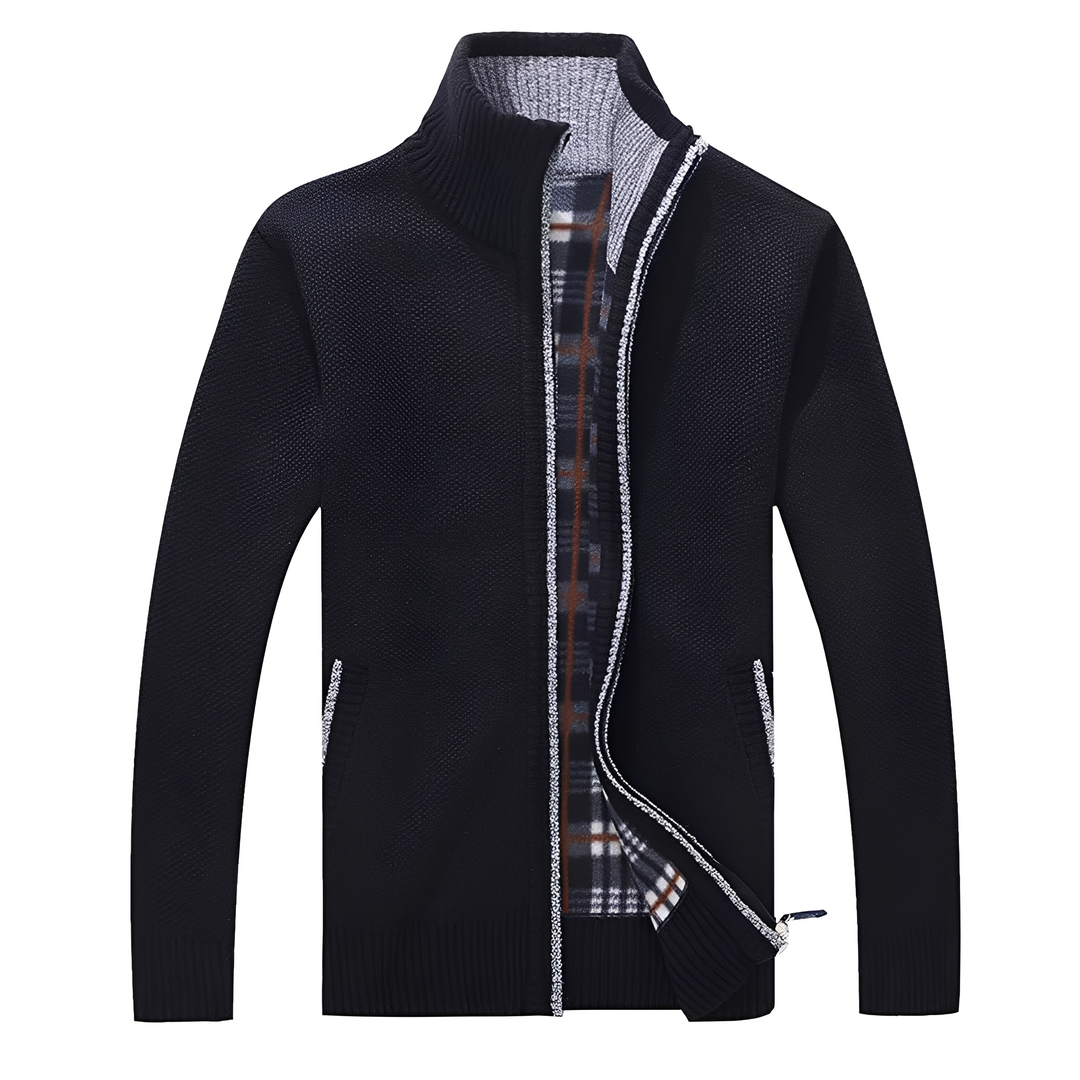 R&B | Stylischer Cardigan mit weichem Fleece-Futter für Männer
