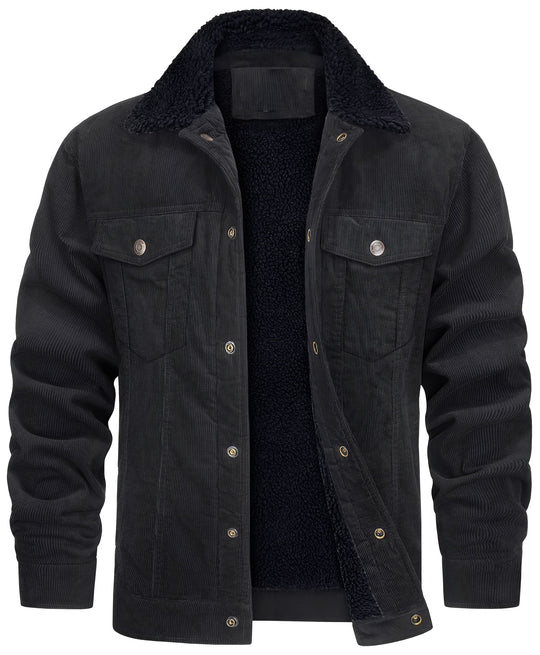 R&B | klassische Cord-Plüschjacke für Männer