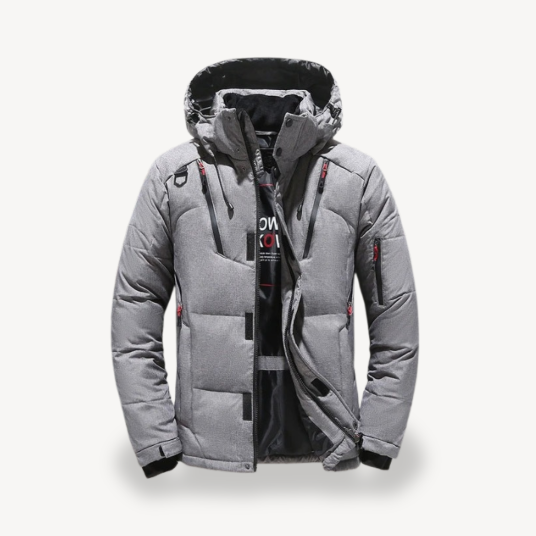 R&B | Gepolsterte Kapuzen-Winterjacke Herren