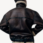 R&B | Damen Faux Shearling Pilotenjacke Braun