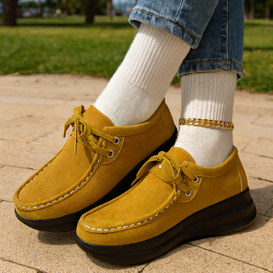 Wildleder-Schnürschuhe mit rutschfester Sohle R&B R&B
