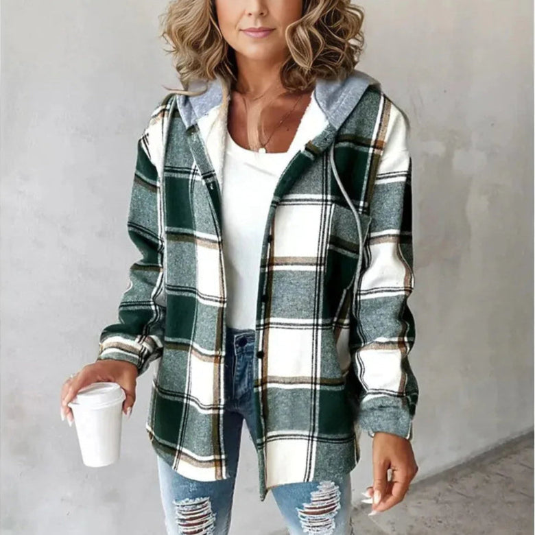 R&B | Kariertes Kapuzen-Sommerjacke für Damen