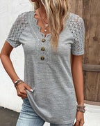 R&B | Damen T-Shirt mit kurzen Ärmeln und Spitze