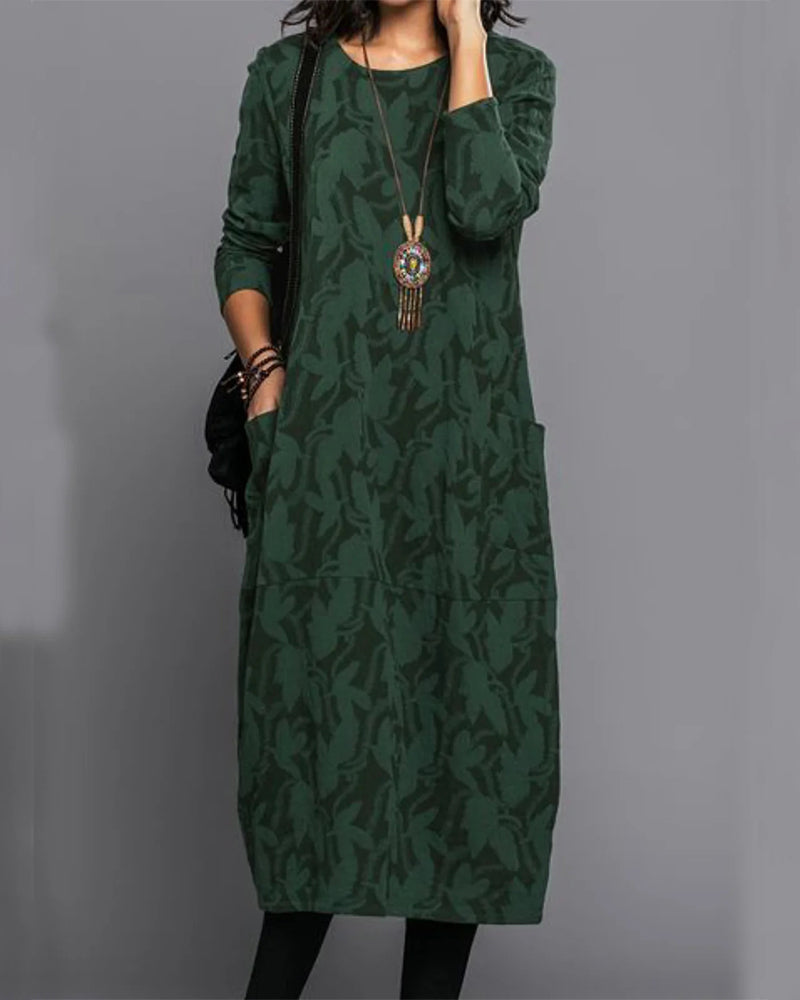Taschenkleid mit langen Ärmeln