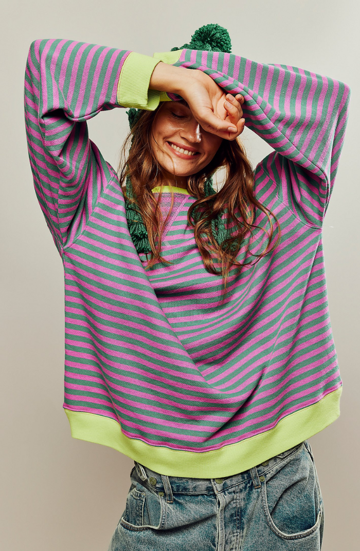 R&B | Oversized Gestreiftes Damen Sweatshirt