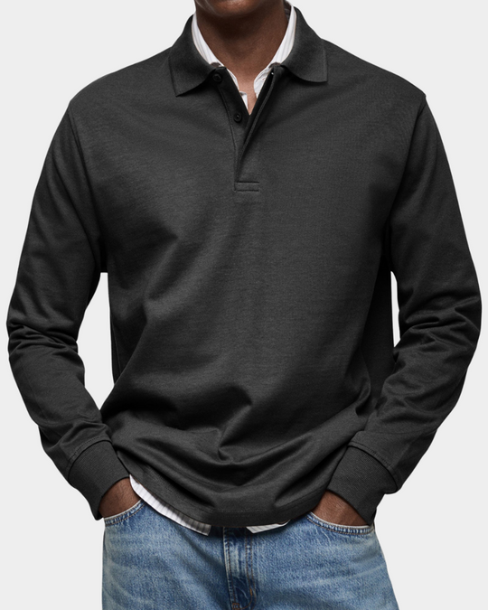 Herren Professionelles Langarm-Poloshirt