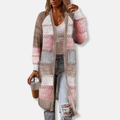 R&B | Woll Relaxed Fit Strickjacke Gestreifte Rippbündchen Strickjacke