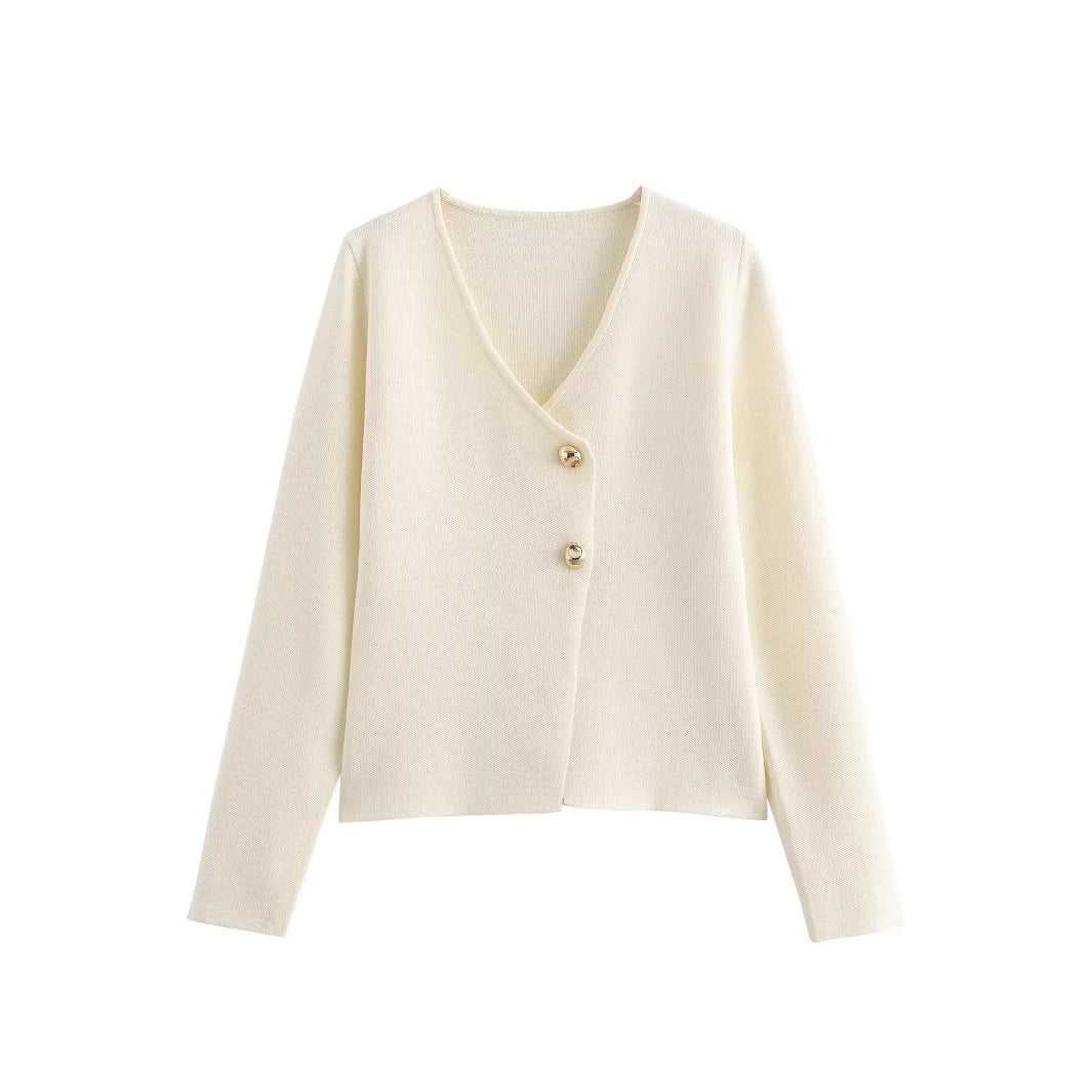 R&B | Einfacher, figurschmeichelnder Strickcardigan für Frauen