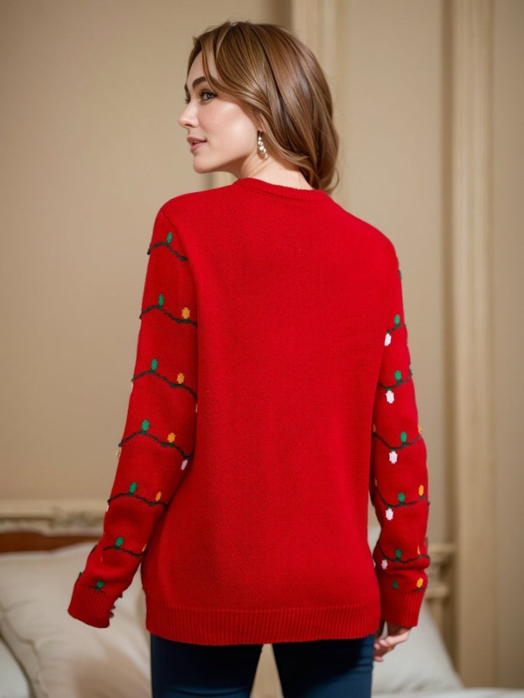 R&B | Bestickter Weihnachtbaum Strickpullover