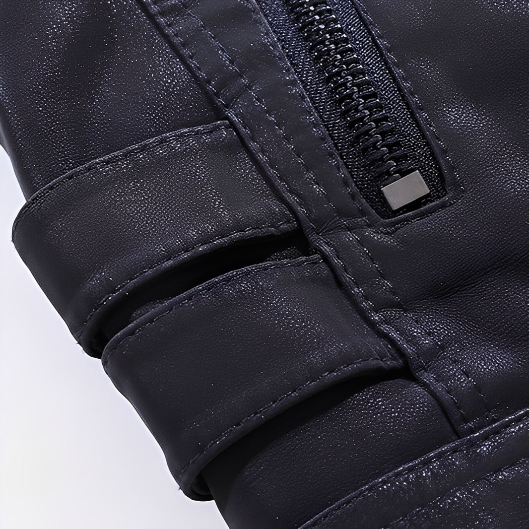R&B | Stylische Motorrad Vegan-Lederjacke für Herren