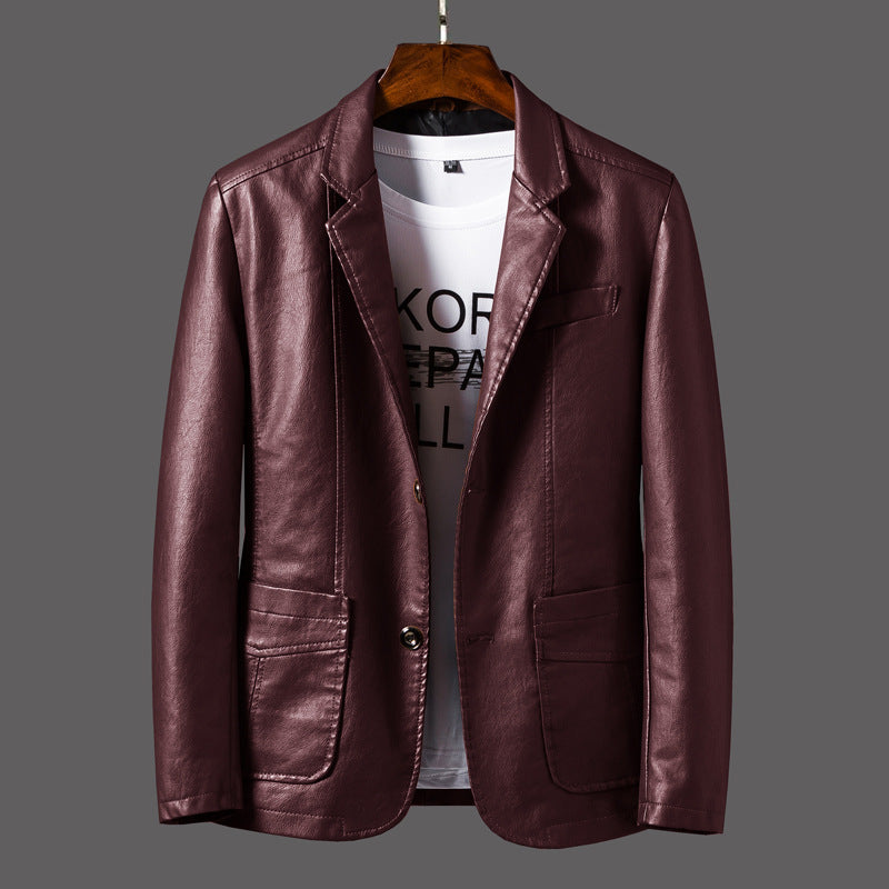 R&B | Moderne Lederjacke mit Reverskragen für Herren