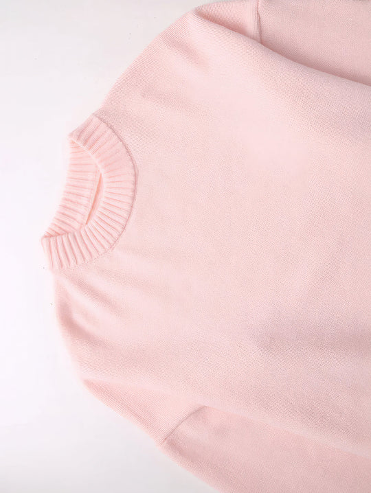 R&B | Preppy Rundausschnitt Gestrickter Pullover