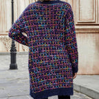 R&B | Farbiger Langer Cardigan Polyester Warm, Bequem