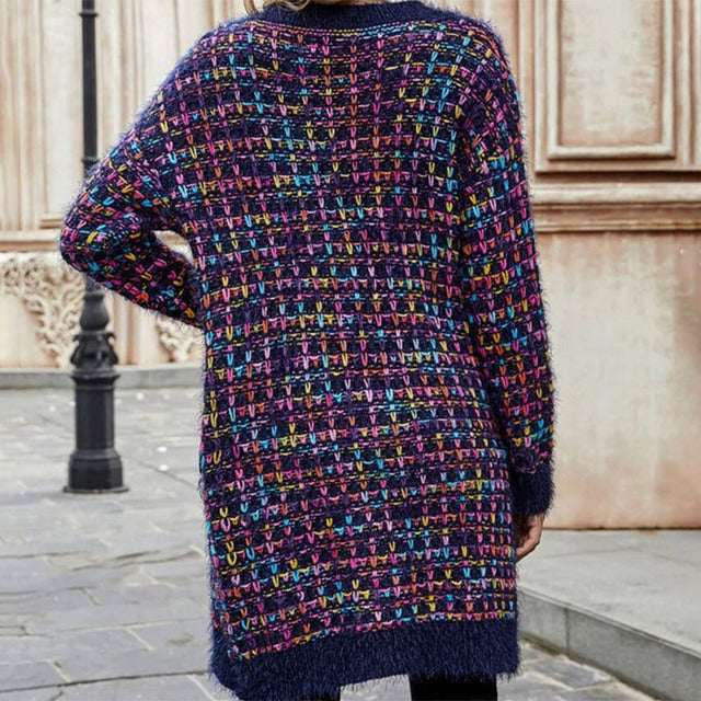 R&B | Farbiger Langer Cardigan Polyester Warm, Bequem