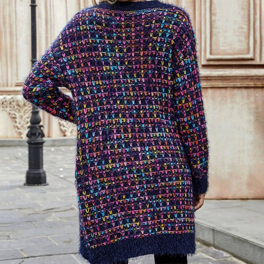 R&B | Farbiger Langer Cardigan Polyester Warm, Bequem