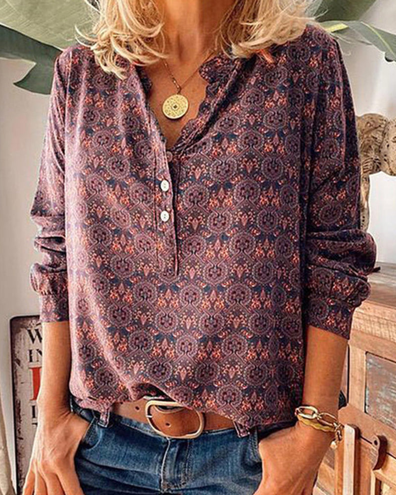 R&B | Bluse mit Vintage Print