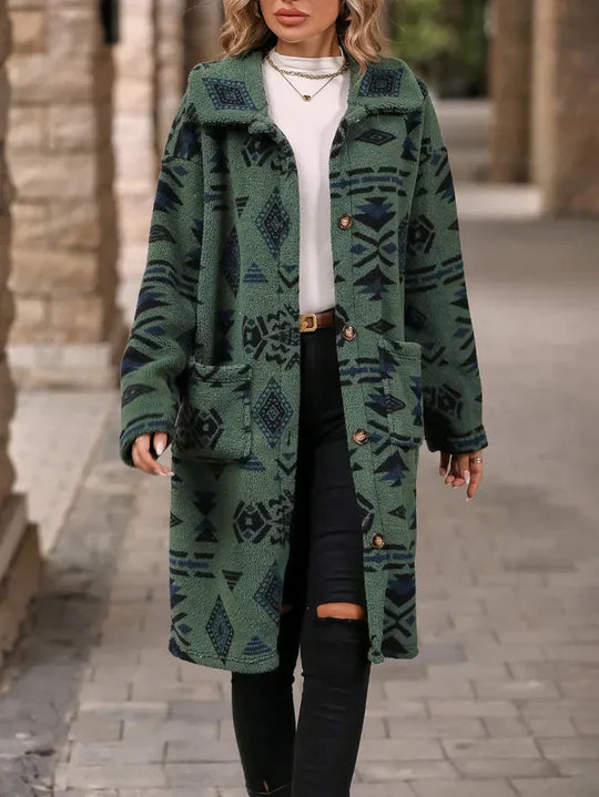 R&B | Wintermantel mit Stylischem Print für Kalte Tage