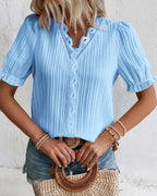 Spitzenbluse mit V-Ausschnitt | Fleur