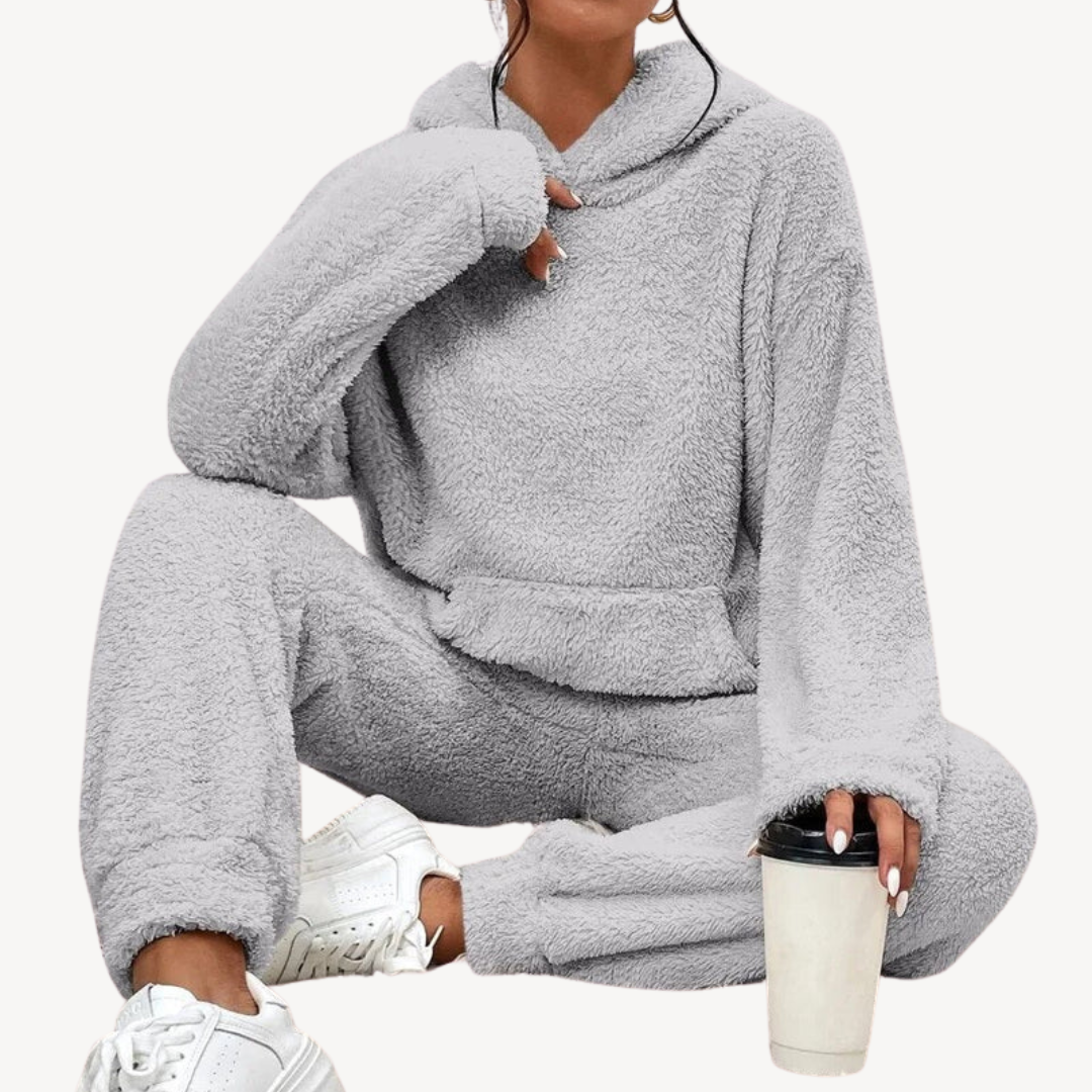 R&B | Damen Fleece-Loungewear-Set Trainingsanzug
