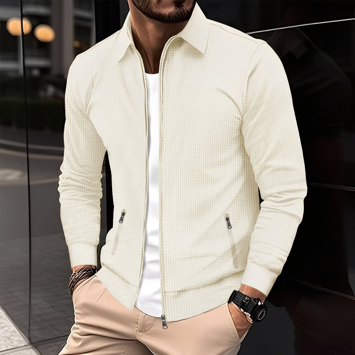R&B | Moderne Jacke mit Reißverschlusstaschen für Herren