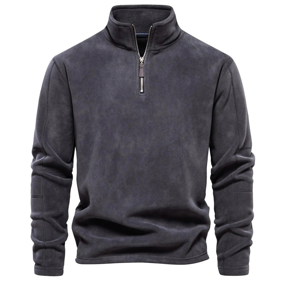 R&B | Strickpullover mit Half-Zip Wollmischung Klassisch und Bequem