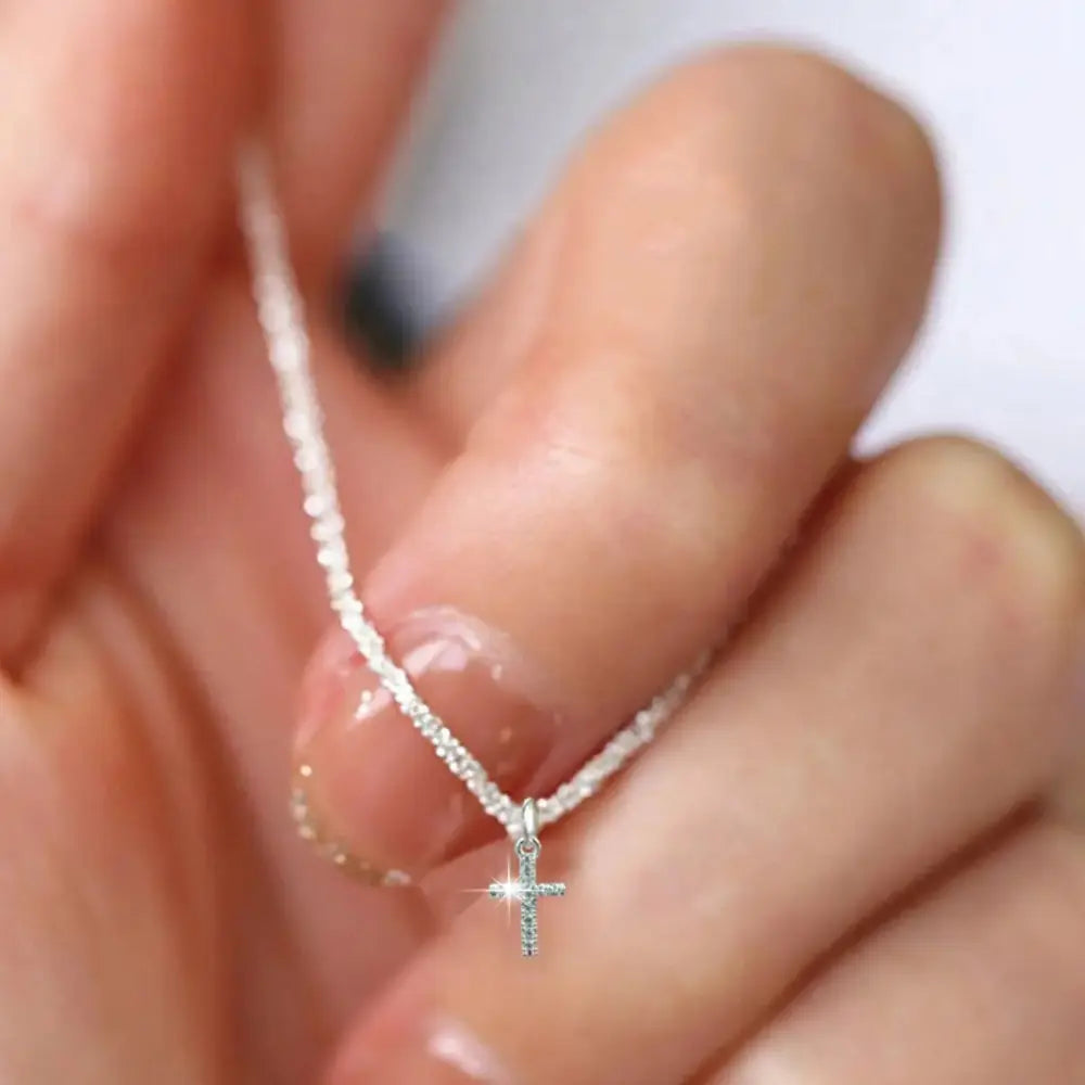 R&B | Sterling Silber Kreuz Zirkonia Halskette für Damen