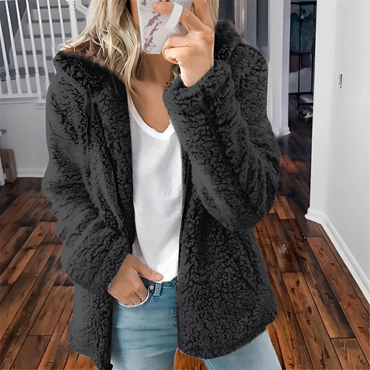 R&B | Lässige Teddy-Fleece-Hoodie-Jacke für Frauen