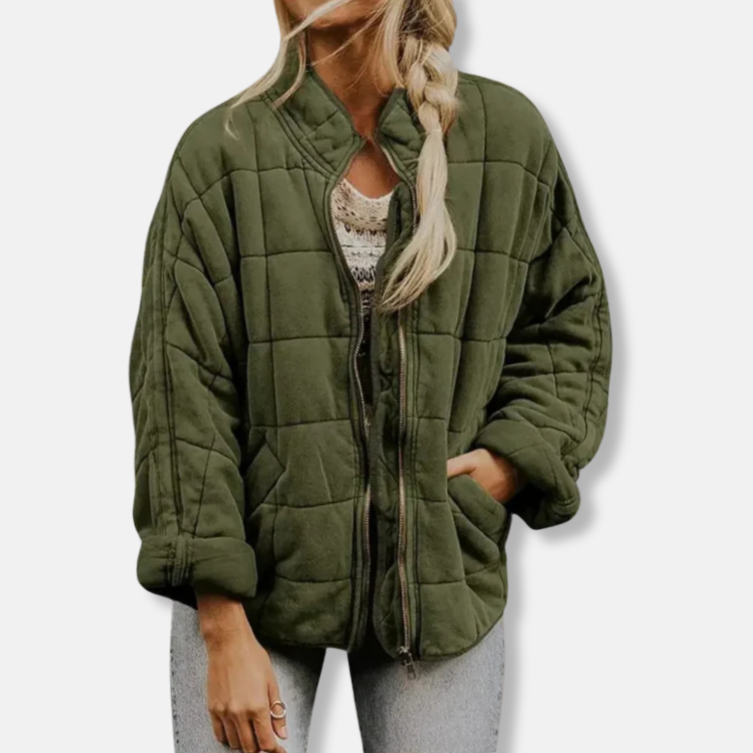 R&B | Steppjacke - Oversized Fit - Stehkragen - Lange Ärmel - Reißverschlussverschluss