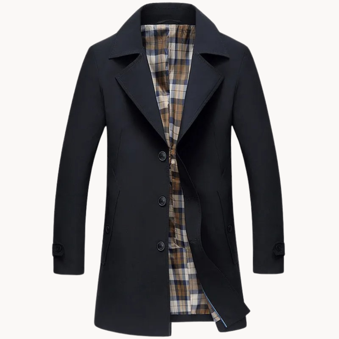 R&B | nachhaltiger winddichter Herren-Trenchcoat mit Design