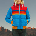 R&B | Gestreifter Farbiger Puffer-Stil, Wasserdicht für Frauen Ideal für Herbst Winter