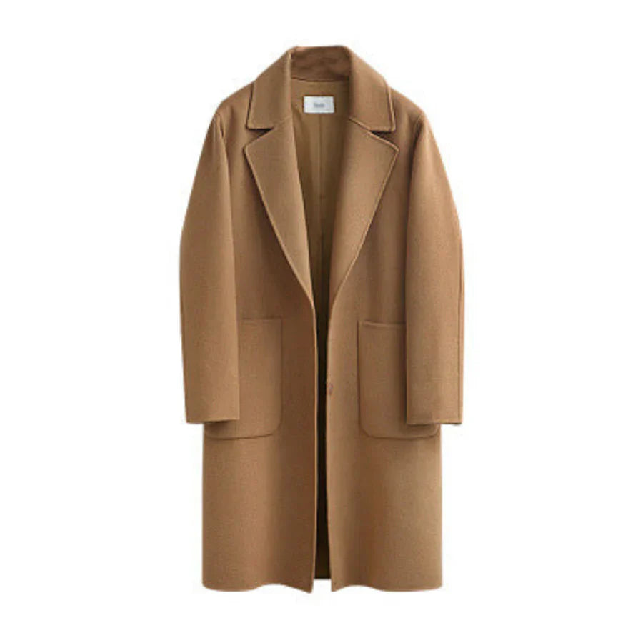R&B | Trenchcoat Wollmischung Lockere Passform Vollständig Länger Minimalistisches Design