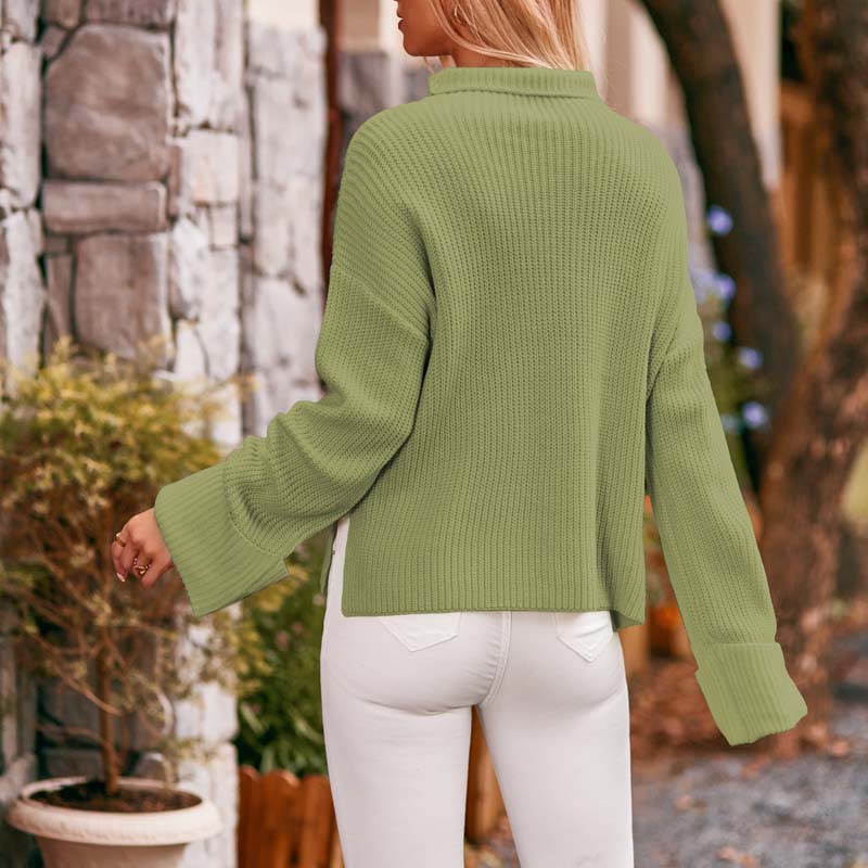 R&B | Schlichter Einfarbiger Strickpullover Für Damen