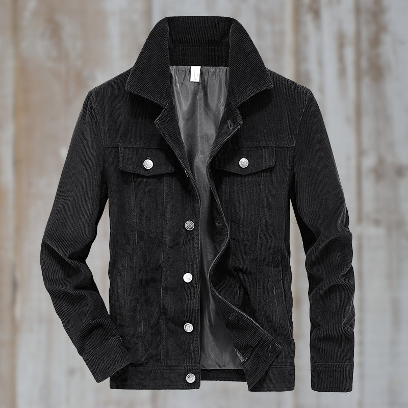 R&B | Cordjacke mit Knopfverschluss Baumwollmischung Zeitloses Design