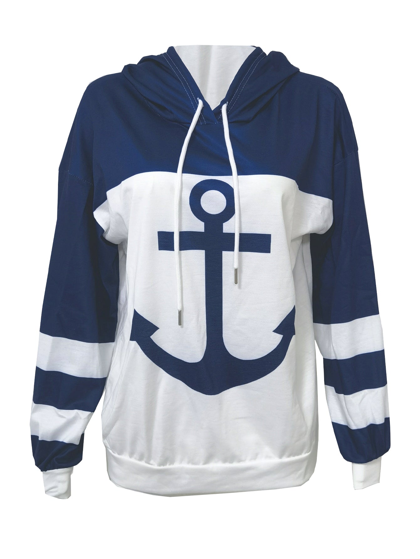R&B | Colorblock-Hoodie mit Anker-Print