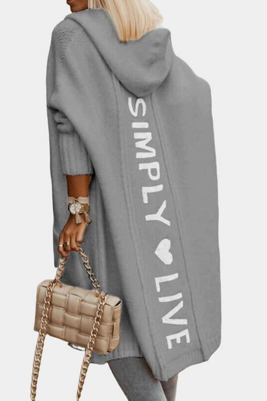 R&B | Lange, locker geöffnete Damenstrickjacke