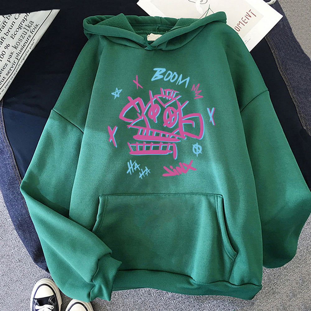 R&B | Arcane Hoodie Harajuku Stil Jinx und Ekko