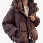 R&B | Übergroße Damen Pufferjacke mit Hohem Kragen und Reißverschluss