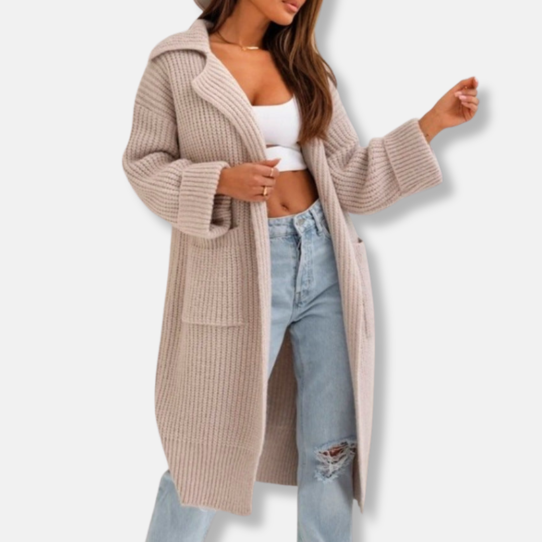 R&B | Lange Strickjacke Mischung Übergröße Passform