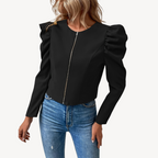 R&B | Puffärmel Zip-Up Jacke Frauen