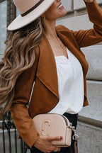 R&B | Up Pocketed Faux Suede Motorradjacke (in 7 Farben)